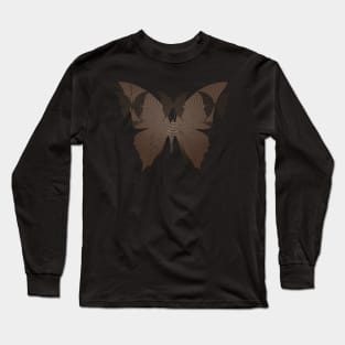 BUTTERFLY Red Gold, Retro Design, Ring Grid Long Sleeve T-Shirt